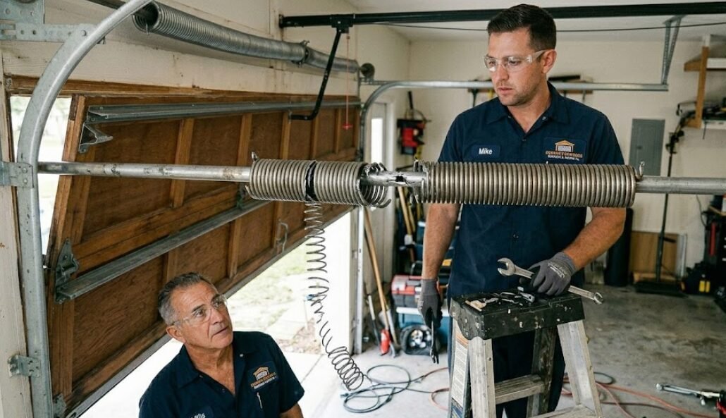 garage door spring replacement.